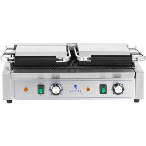 Grill Rainuré Double Panini Sandwich Barbecue Électrique 3600 W 230V + Brosse