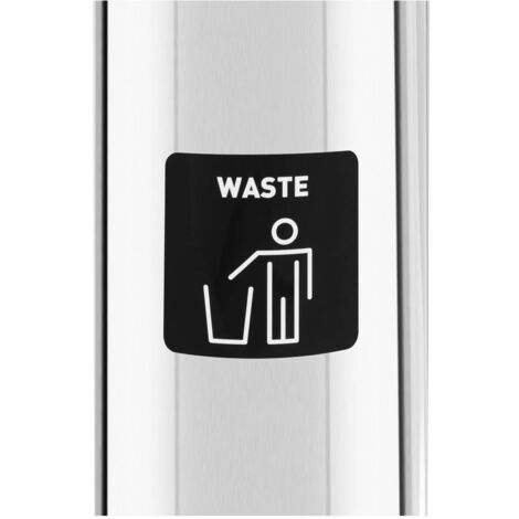 Poubelle En Acier Rectangulaire 45 litres Tri Sélectif Déchets Résiduels Chrome