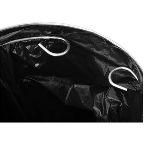 Poubelle En Acier Rectangulaire 45 litres Tri Sélectif Déchets Résiduels Chrome