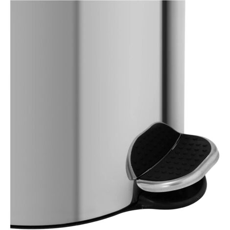 Poubelle À Pédale Pour Salle Bain Bureau Cuisine Acier Inoxydable Brillant 30l