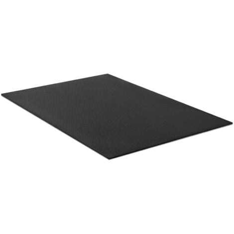 Tapis de sol en caoutchouc noir rayure fine, 120cm de largeur