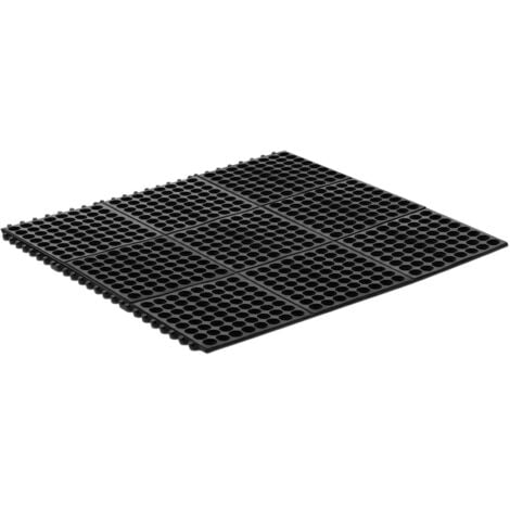 Tapis en caoutchouc annelé ergonomique antifatigue 92x92x1cm