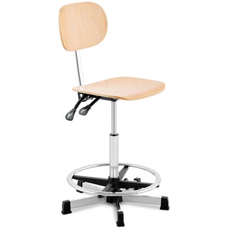 Chaise de bureau sans roulettes visiteur en tissu et bois design retro et  confort maximal noyer bleu BUR10544