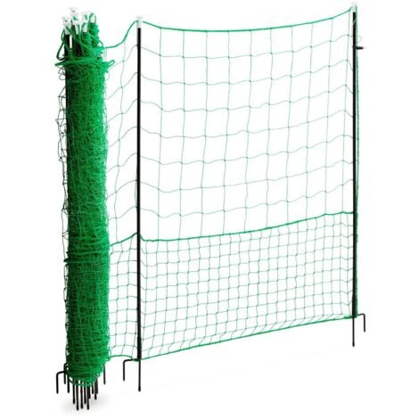 Kit clôture filet à poules 24 m avec porte 9 piquets double pointe -  Conforama