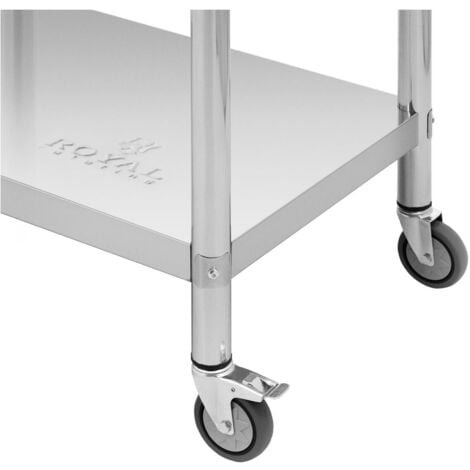 Table de travail à roulettes inox 60 x 90 cm 145 kg