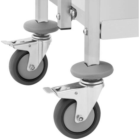 Royal Catering RC_SSTWH_02 Chariot De Service Inox 2 Plateaux - Charge 40 Kg Pour Restaurant Et Cuisine