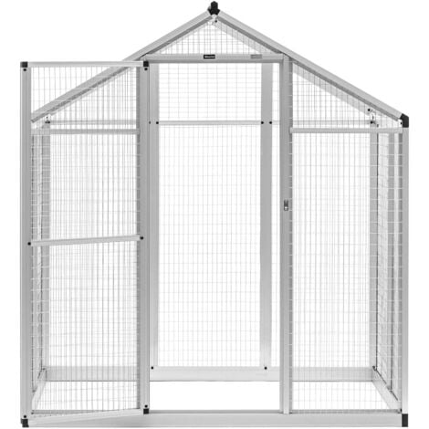 Volière Volière oiseaux extérieur aluminium avec porte 122 x 178 x 195 cm