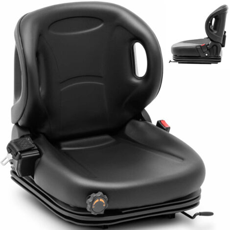 Siege Tracteur Siège Tracteur Universel TS21000GP - Mécanique Avec Ressort, Réglable Siège Réglable Noir PVC
