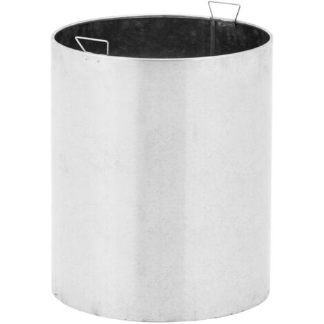 Poubelle extérieure ronde 90 l Large ouverture Inox / acier galvanisé Argent
