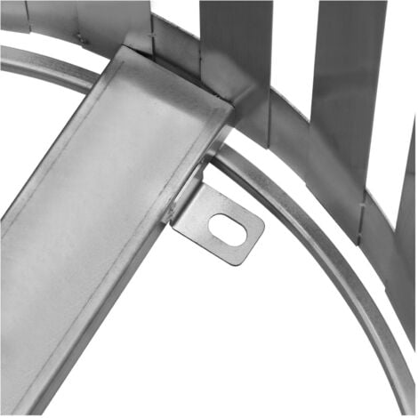 Poubelle extérieure ronde 90 l Large ouverture Inox / acier galvanisé Argent