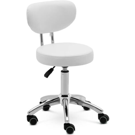 chaise tabouret à roulettes blanc institut de beaute materiel esthetique  spa massage pro
