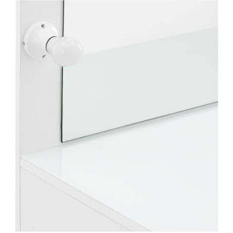 Table de maquillage Coiffeuse avec miroir Éclairage 80x40x161 cm Blanc