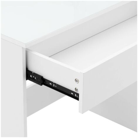 Table de maquillage Coiffeuse avec miroir Éclairage 80x40x161 cm Blanc