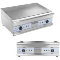 Plancha Électrique Royal Catering RCG-60GB - 2 Zones Cuisson, 6400W, Inox