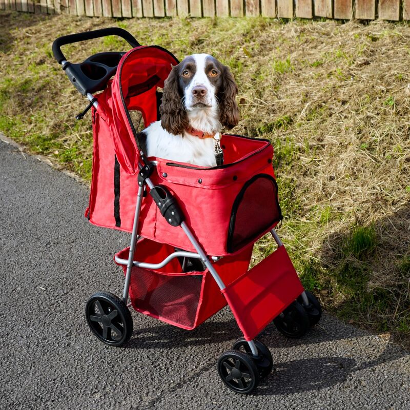 Cochecito para mascotas – Cochecitos para perros y gatos, fácil de caminar,  carrito plegable de viaje, para perros medianos y pequeños, cochecito