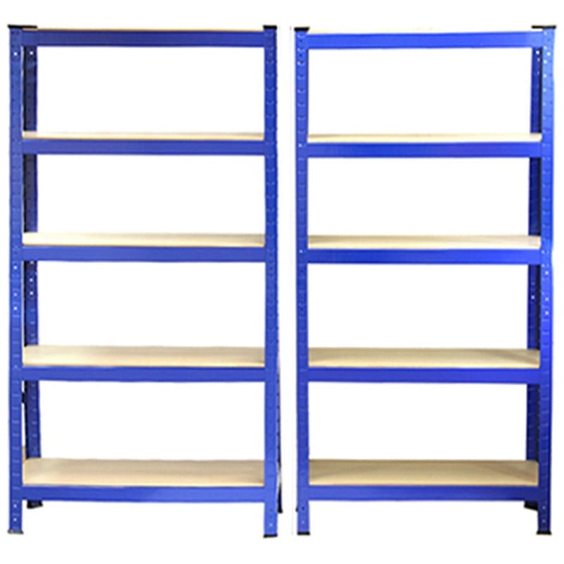 2 Estanterías T-Rax Azules Sin Tornillos 75cm x 30cm x 150cm con 5 Estantes Almacenamiento Almacenaje Herramientas Taller Almacén Garaje Estanterias Metalicas Industrial Capacidad por Estante 150kg