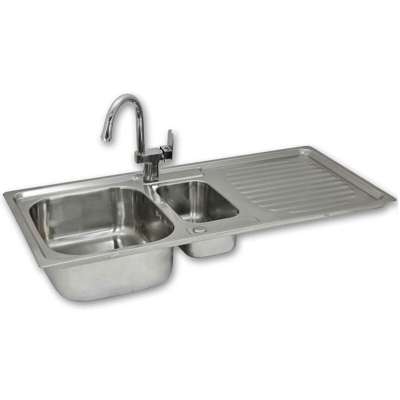 Fregadero Acero Inox. 1000x500 - 1 seno + escurridor izquierda (ver  opciones)