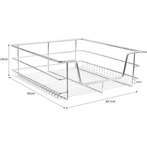 Kukoo - 2 Cestos Metálicos Extraíbles de Cocina para Muebles Armarios de 50cm de Ancho Cajón Telescópico Cocina Cierre Suave Cestas Almacenaje Almacenamiento Organizadores Capacidad 15-20kg por Cesta