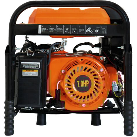 Generador Portátil Monofásico a Gasolina 3300W 7HP 12L  4 Tiempos 210cc  Salida 230V AC 12V DC  Arranque Eléctrico con Llave  Pantalla Digital p/Fácil Operación  Ruedas y Manijas p/transporte