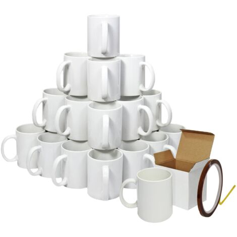 Rockin Tazas De Sublimación, 11 Onzas, Tazas De Café En Blanco De Cerámica Para Sublimación