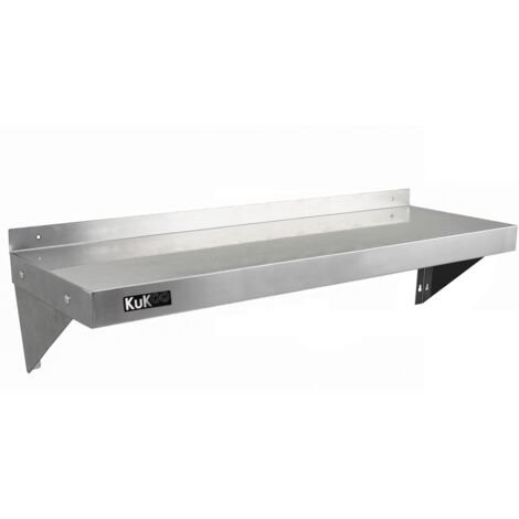 KuKoo - 2 Estantes de Pared 125cm x 30cm de Acero Inoxidable para Café, Bar y Restaurante Estante Cocina Organizador Estante Metalico Cocina Pared Kitchen Wall Shelves con 2 Paños Microfibra GRATIS (1/4)