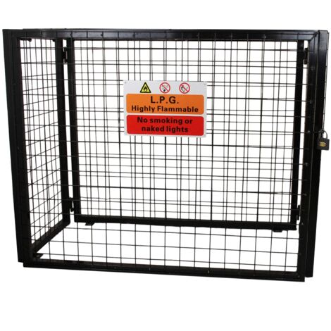 Jaula Metálica de 90cm para 2 Cilindros de Gas de 19kg Acero Galvanizado Cerradura con llaves GRATIS Industrial Solución Almacenaje Almacenamiento Impermeable de Botellas Gas Certificación ISO