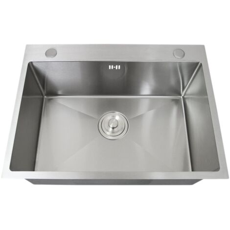Fregadero Cocina de Acero Inoxidable 60x22x45cm con Colador y Tubo Desagüe GRATIS Lavaplatos Pila Cocina para Lavar Platos Kitchen Sink Diseño Resistente a la Corrosión Fácil Limpieza y Instalación