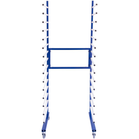 T-Mech Carro de Secado por Pulverización Azul con Estantería para Secado de Pinturas Carpintería Taller 4 Ruedas Giratorias 360 Grados Resistentes 15 Capas Capacidad Peso Total de 300kg 175x35x66cm
