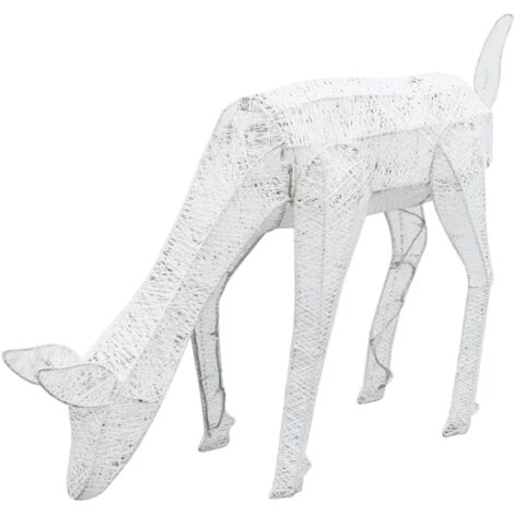 Reno Iluminado de 0,61m Decoración Iluminación Navideña Ciervo Cierva Venado con Cable, 120 Luces LED Blancas Protección IP44 y Fijaciones GRATIS Christmas Light Up Reindeer White with LED Lights (1/4)