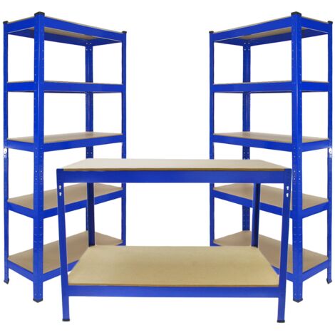 2 Estanterías T-Rax de 75 cm y Banco de Trabajo (1/5)
