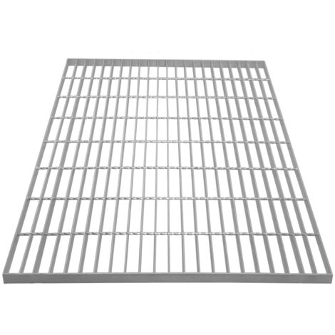 Canaleta Drenaje Cuadrícula Malla Rejilla Acero Galvanizado para Pasarela Pasillo Forja Piso Suelo Desagüe Resistencia a Intemperie 800x800x30mm Espesor Metal 4mm Capacidad Carga 640kg