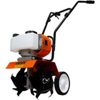 Cultivadora de Jardín de Gasolina 52cc - 4 Cuchillas de Acero - Tanque de 1.2L - Diseño Ligero y sin Cable - Kit Herramientas + Guantes y Gafas + Protectores de Piernas y de Oídos + Embudo GRATIS