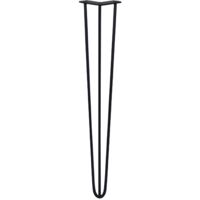 SKISKI LEGS - 4 Patas de Horquilla Metálicas para Mesa Muebles Metal Hairpin Legs 71cm Acero Negro 3 Puntales Espesor 10mm con Pies Protectores + Kit Herramientas de Montaje GRATIS