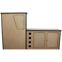 MDF Camper Autocaravanas Caravanas VW T4 Transporter Interior Armario Muebles Menaje Cocina Casa Rodante Volante a la Izquierda Botellero Integrado Riel de Aluminio Orificios de Fijación Pretaladrado