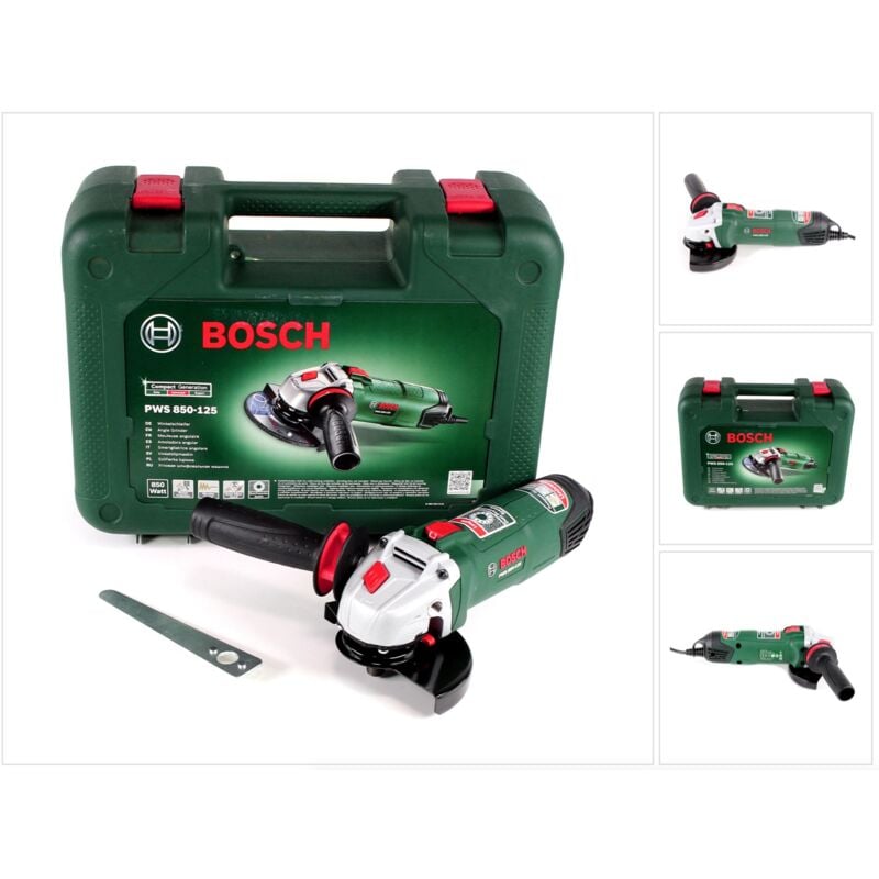 Bosch Pws 850125 amoladora angular 850 w 125 mm en de transporte home and garden 0.603.3a2.700 con 220 negro ø125
