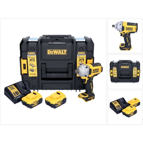 Llave de impacto sin escobillas DeWalt DCF 892 P2T 18 V 813 Nm 1/2'' + 2x batería 5.0 Ah + cargador + TSTAK