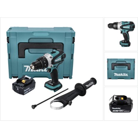 Taladro percutor a batería Makita DHP 458 F1J 18 V 91 Nm + 1x batería 3.0 Ah + Makpac - sin cargador