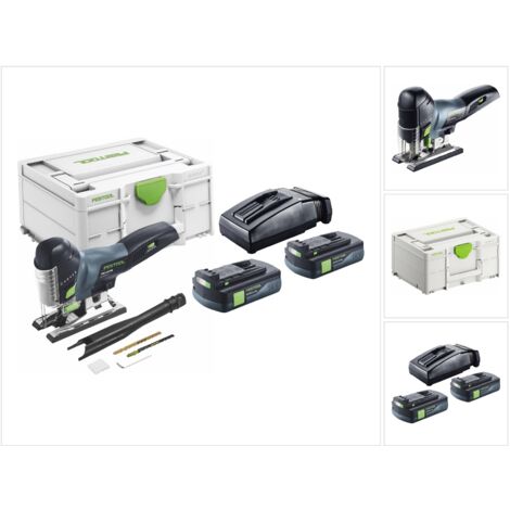 Sierra de vaivén sin cable Festool CARVEX PSC 420-Basic 18 V 120 mm sin escobillas + 2x batería 3,0 Ah + cargador + systainer
