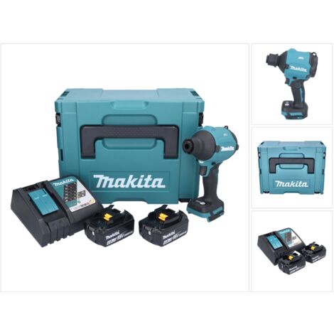 Makita DAS180RMJ Soplador de polvo sin cable 18V sin escobillas + 2x Baterías 4.0Ah + Cargador + Maletín Makpac