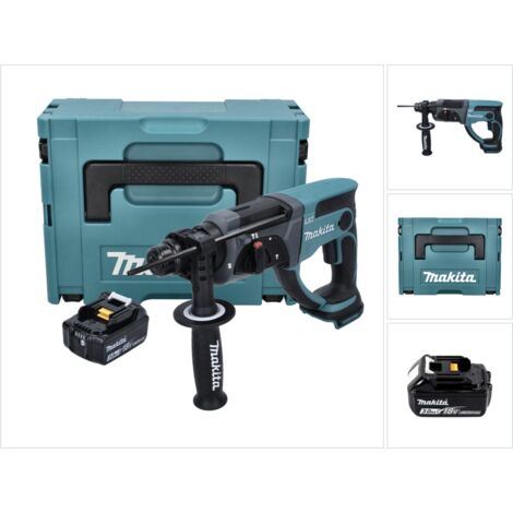 Martillo perforador a batería Makita DHR 202 F1J 18 V 2.0 J SDS Plus + 1x batería 3.0 Ah + Makpac - sin cargador (1/5)