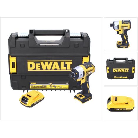 DeWALT DCF 887 Atornillador de impacto sin escobillas XR 18V en maletín TSTAK + 1x Batería DCB 183 2,0 Ah