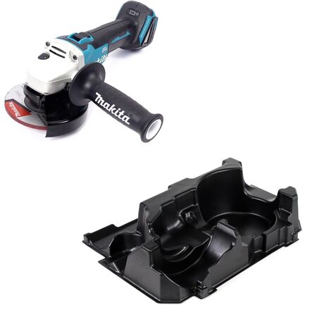 Makita DGA 504 ZE - Amoladora Angular Con Batería (18 V, 125 Mm, Sin Escobillas, Incluye 1 Inserto Para Makpac, Sin Batería, Sin Cargador