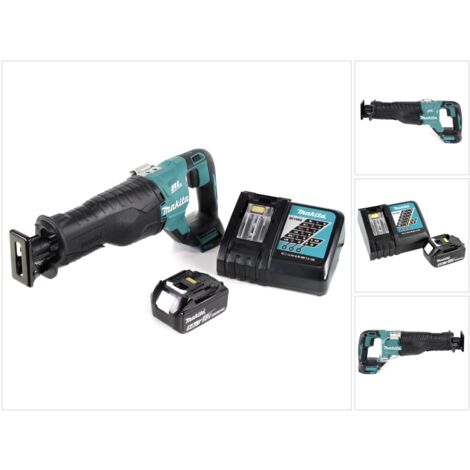Makita DJR 187 RT1 Sierra de sable a batería 18V + 1x Batería BL1850 5,0 Ah + Cargador DC 18 RC - Sin maletín incluido