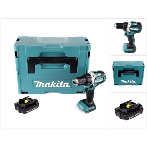 Taladro atornillador a batería Makita DDF 484 Y1J 18 V sin escobillas 54 Nm en Makpac con 1x batería BL 1815 N 1,5 Ah