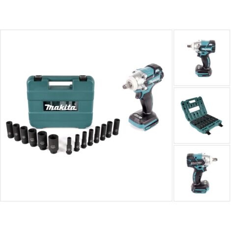 Makita DTW 285 Z Llave de impacto a batería 18V + Set de llaves de vaso