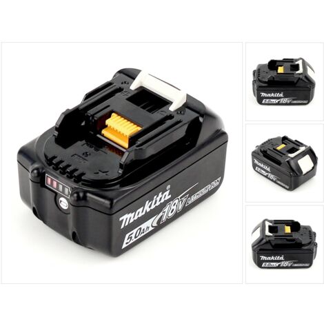 Makita BL 1850 B Batería Li-Ion de 18V - 5,0 Ah ( 197280-8 / 632f15-1 ) con indicador LED - Sucesor de 196672-8
