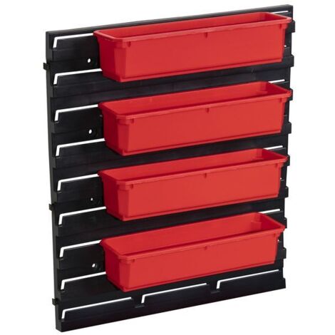 Qbrick System Juego de recipientes n.º 4 Pared de taller 39 x 35 cm con 4 recipientes para PRO Organiser 100 Expert / 200 Expert / PRO Drawer 3