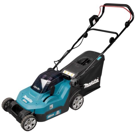 Makita DLM 382 CM2 cortacésped sin cable 36 V ( 2x 18 V ) 38 cm 40 l + 2x batería 4.0 Ah + cargador doble