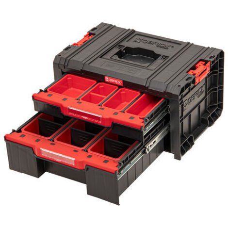 Qbrick System PRO Cajón 2 Caja de herramientas 2.0 Expert apilable 450 x 310 x 244 mm 4,5 l 9,5 l IP54 con dos cajones 10 embutidos y 6 separadores