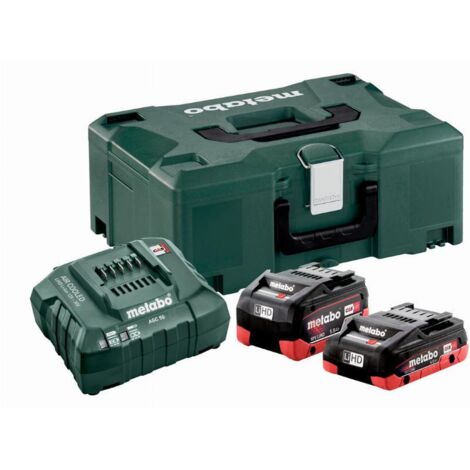 18V METABO Energy Pack 2 Baterías: 4,0 Ah LiHD / 5,5 Ah LiHD + Cargador. ASC 55 + MetaBox - 685136000